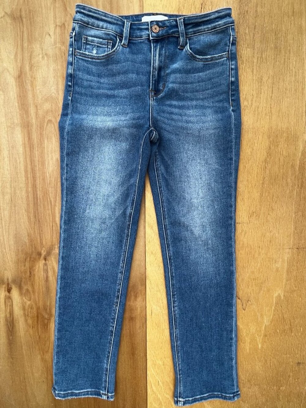 VERVET BLUE STRAIGHT LEG JEANS Women’s sz 27 Blue STRETCHY High Rise Denim